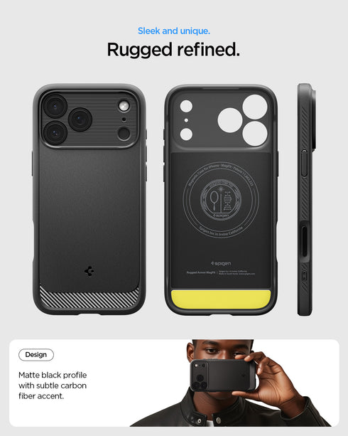 Spigen iPhone 17 Pro Max Case – Rugged Armor (MagFit)